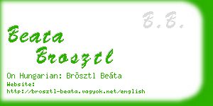 beata brosztl business card