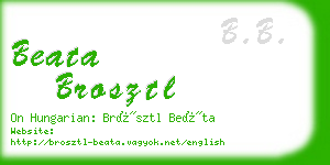 beata brosztl business card